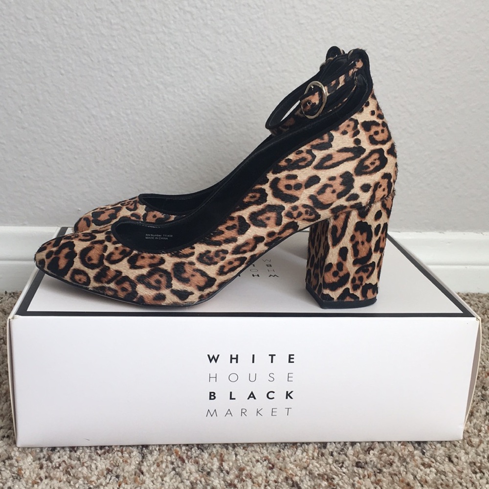 White House Black Market Leopard Print Heels